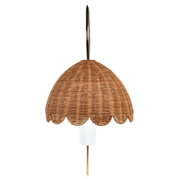 Wandlampe VALUKKAI Rattan Naturfarben