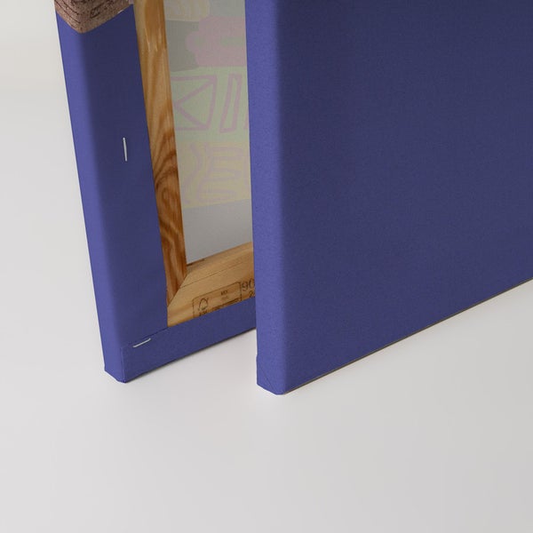 Rückseite einer Leinwand auf einem Holzkeilrahmen