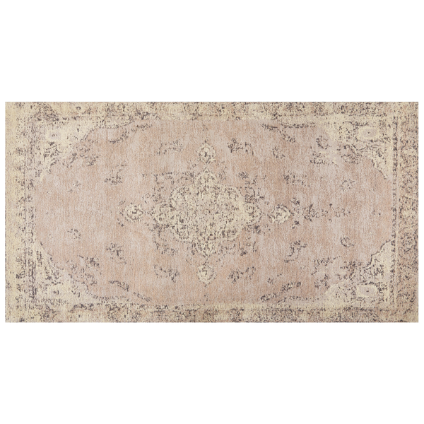 Teppich MATARIM Beige 80 x 150 cm Baumwolle