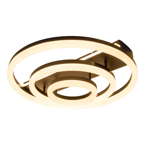 LED-CCT-Deckenleuchte CIRCULO aus schwarzem Metall und sandfarbenem Kunststoff Ø 60 cm