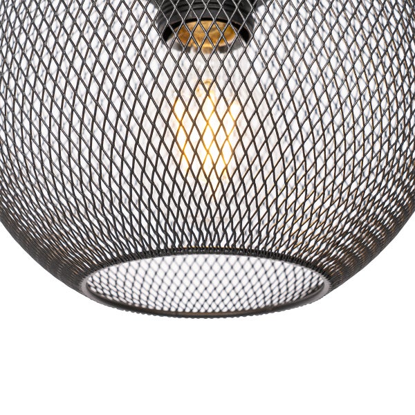 Industrielle Hängelampe schwarz 3-flammig - Flor