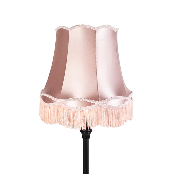 Stehleuchte schwarz mit Oma Schirm pink - Classico