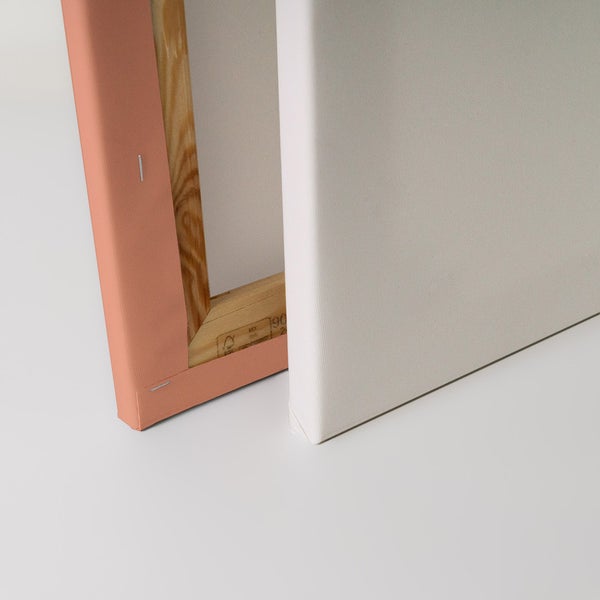 Nahaufnahme von zwei Keilrahmen mit Leinwand