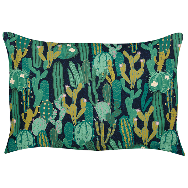 Gartenkissen 2er Set BUSSANA Pflanzenmuster 40 x 60 cm Grün