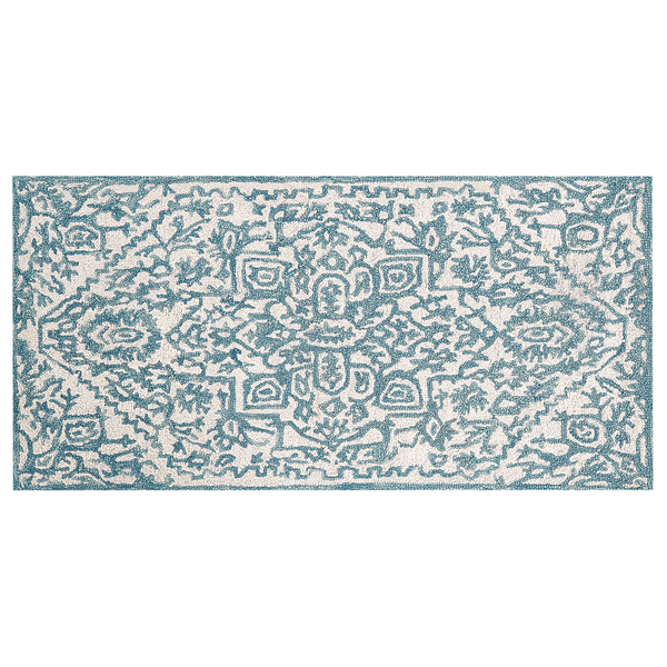 Teppich AHMETLI Blau 80 x 150 cm Wolle