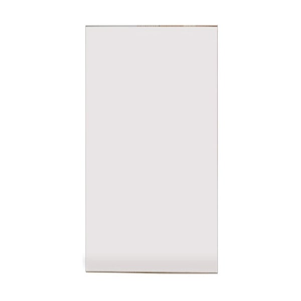 Rechteckige, transparente Platte aus Kunststoff oder Glas.