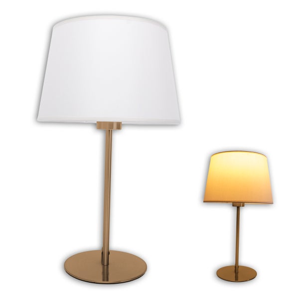Tischleuchte BOLOGNA h: 45cm beige/messing
