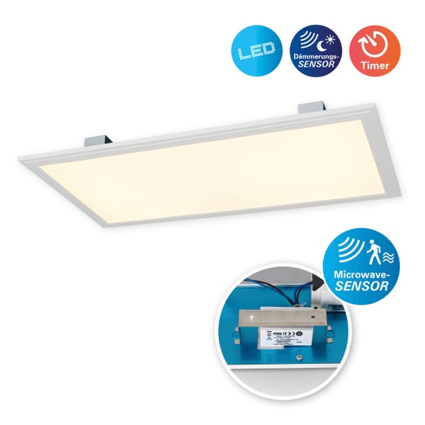LED-Sensor-Panel ALEGRE Länge 59,5cm, viele Funktionen, Aufbauleuchte inkl. Halterung aus Metall und Kunststoff, integrierte LEDs warmweiß