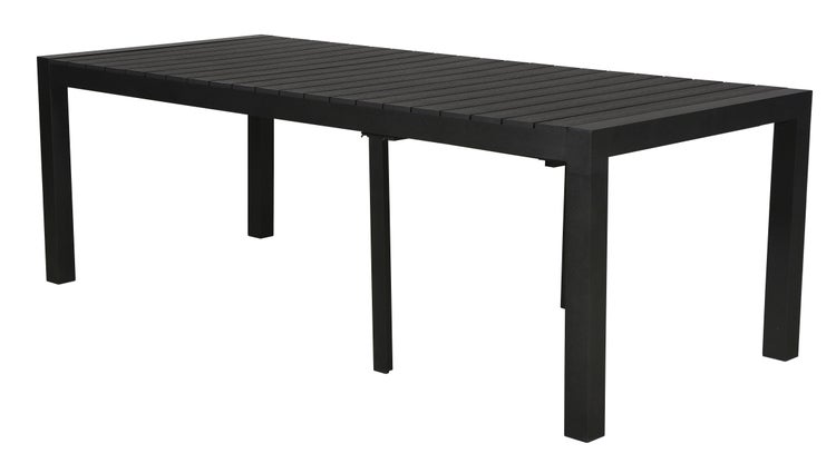 Grup Gartentisch, inkl. 2 Zusatzplatten 223-343 cm schwarz/schwarz. 343 X 100 X 76 cm