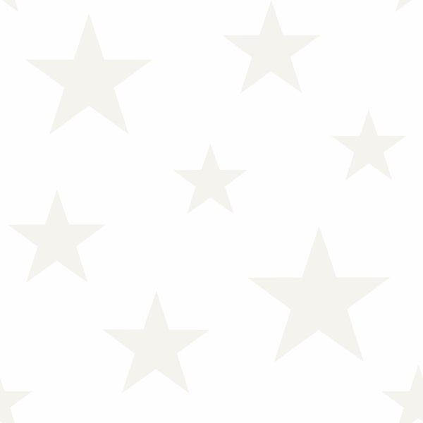 Origin Wallcoverings Tapete Sterne Weiß und Silber - 53 cm x 10.05 m - 347696
