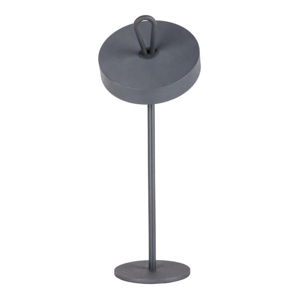 LED-Akku-Tischleuchte magnetisch ELLA für Außen und Innen, aus Metall und Kunststoff in Grau , 35 cm hoch