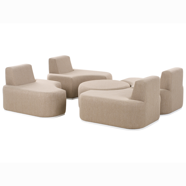 Lounge Set mit Tisch 4-Sitzer FABRO Stoff Beige