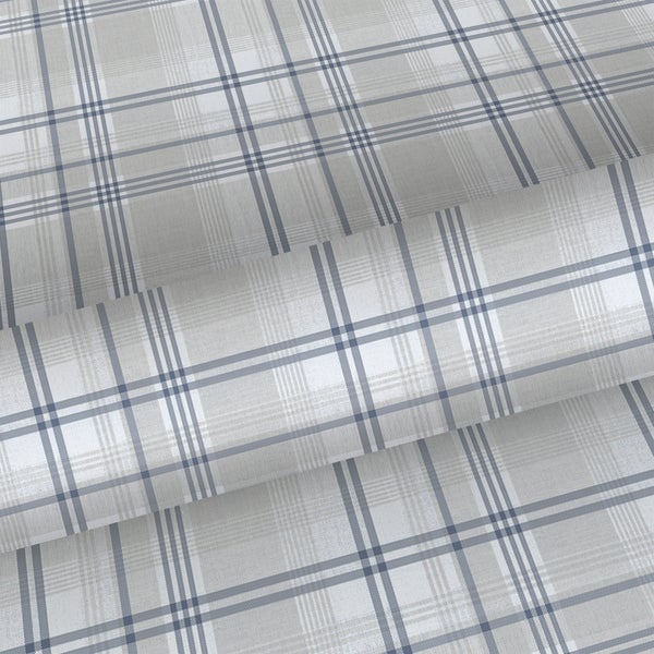 Sanders und Sanders Tapete Karomuster Blau und Grau - 53 cm x 10.05 m - 640714