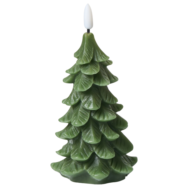 Dekorative grüne Weihnachtsbaumkerze