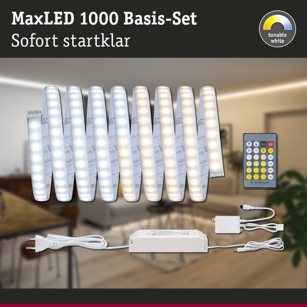 Pendelleuchte mit 55 Watt Leistung, Maße 1000 mal 132 Millimeter, höhenverstellbar von 300 bis 1300 Millimeter, mit 5 Jahren Garantie.