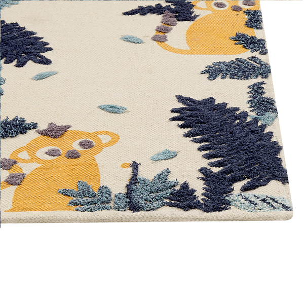 Kinderteppich Baumwolle mehrfarbig 80 x 150 cm Tiermuster NAIBOS