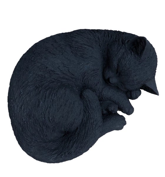 Dekorative Gartenfigur in Form einer schlafenden Katze aus wetterfestem Material für den Außenbereich
