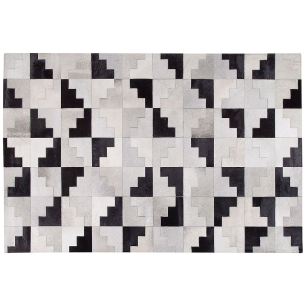 Teppich EFIRLI 160 x 230 cm Echtleder Grau