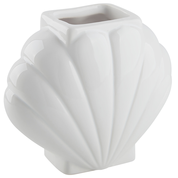 Badaccessoires Set 3-teilig SHELL Keramik Weiß