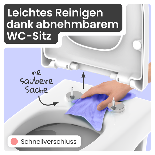 Abnehmbarer WC Sitz zur einfachen Reinigung