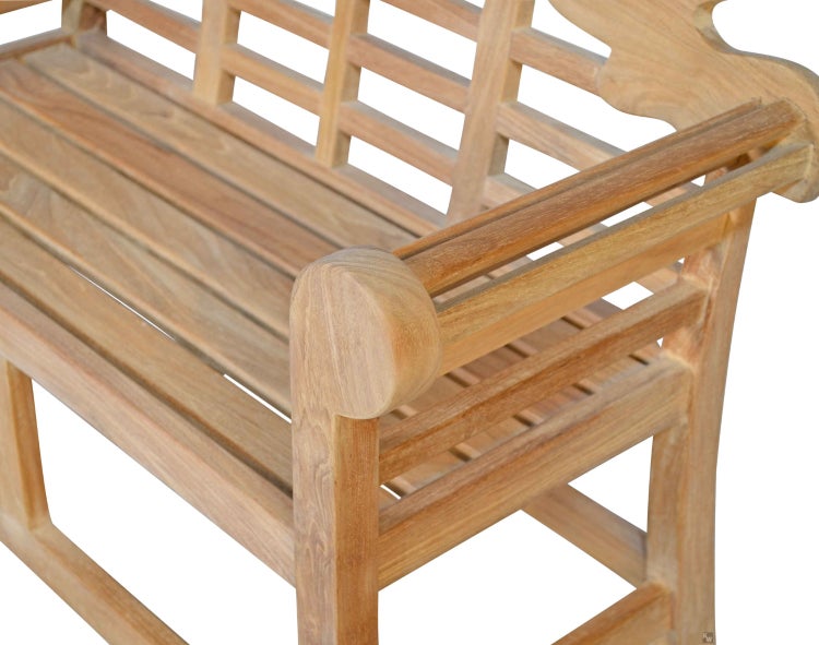 Teak Kinderbank 80 cm unbehandelt premium verspieltes Design
