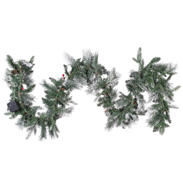 Weihnachtsgirlande Schnee bedeckt LED WHITEHORN 270 cm Weiß