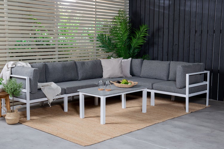 Parma Couchtisch weiß grau. 62 X 110 X 47 cm