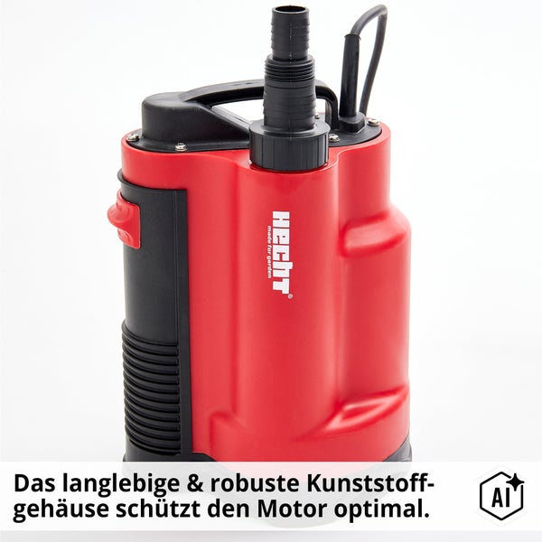 Hecht Tauchpumpe mit robustem Kunststoffgehäuse für den Garten