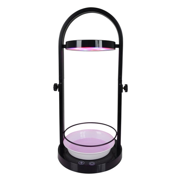 LED Pflanzen-Tischleuchte 53,5 cm hoch, aus Metall und Kunststoff in Schwarz, mit integrierter LED