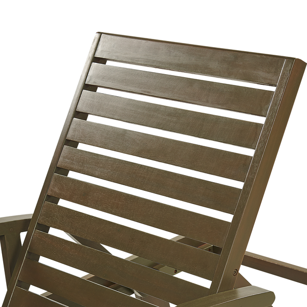 Gartenliege Akazienholz dunkelbraun Auflage rot rollbar AMANTEA