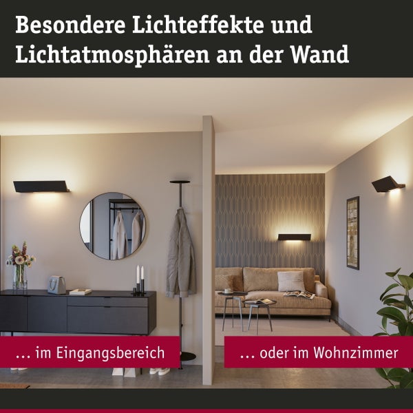 Hochwertige Stehleuchte Jagun aus Filz mit schwenkbarem Leuchtenkopf in einem modernen Arbeitszimmer mit Schreibtisch und Wandbildern.
