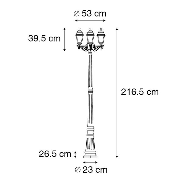 Smarte Outdoor-Laterne Gold 3-flammig inkl. WLAN ST64 - New Haven