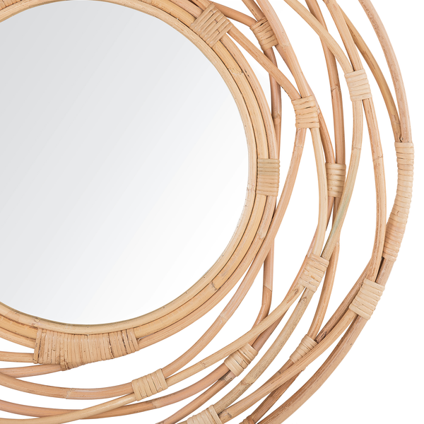 Wandspiegel BURGIS 75 cm 75 cm Rattan Naturfarben