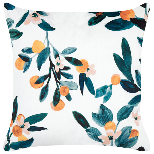 Dekokissen KNAUTIA Samtstoff 45 x 45 cm Bunt Pflanzenmuster