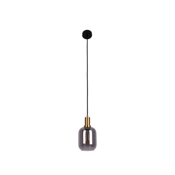 Hängelampe mit Rauchglas und Leuchtmittel