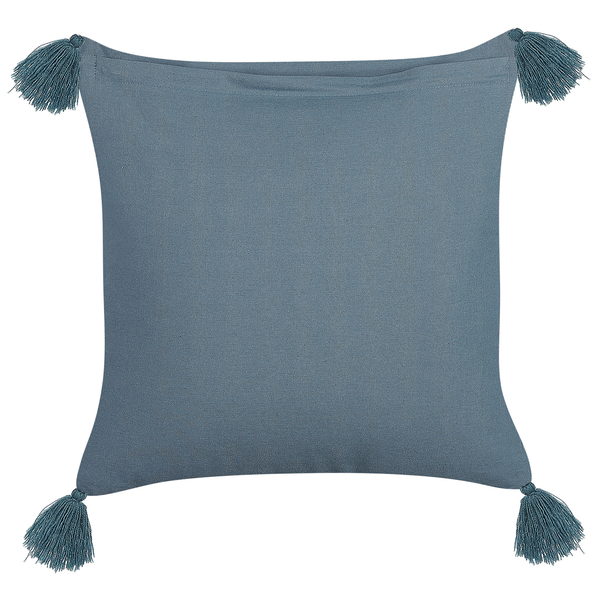 Dekokissen RIBES Samtstoff 45 x 45 cm Dunkelblau Blumenmuster