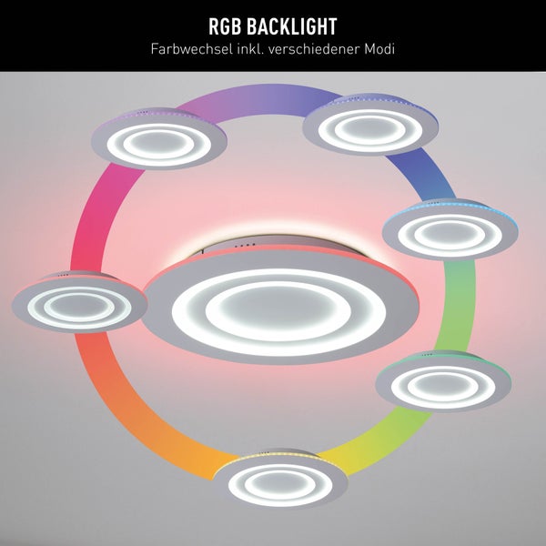LED Deckenleuchte mit RGB Hintergrundbeleuchtung und Farbwechsel