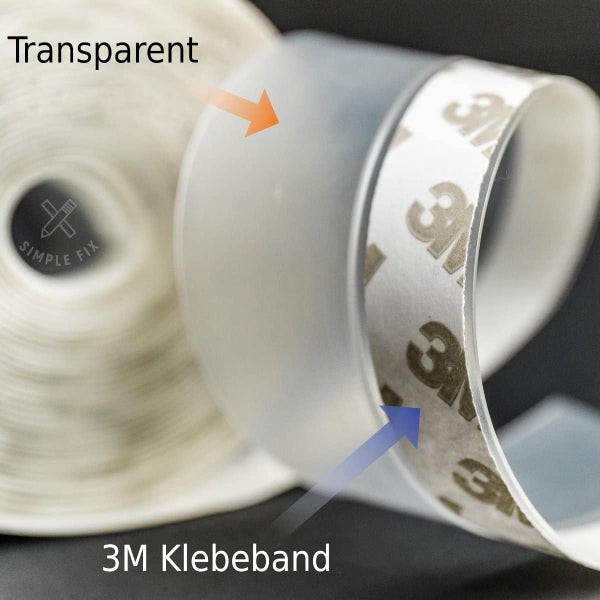 Simple Fix Zugluftstopper für Türen - 750 cm x 2.5 cm - Türdichtung - Zugstopper Haustür und Fenster, Windstopper - Tür Dichtungsband Selbstklebend und Isolierend - Transparent