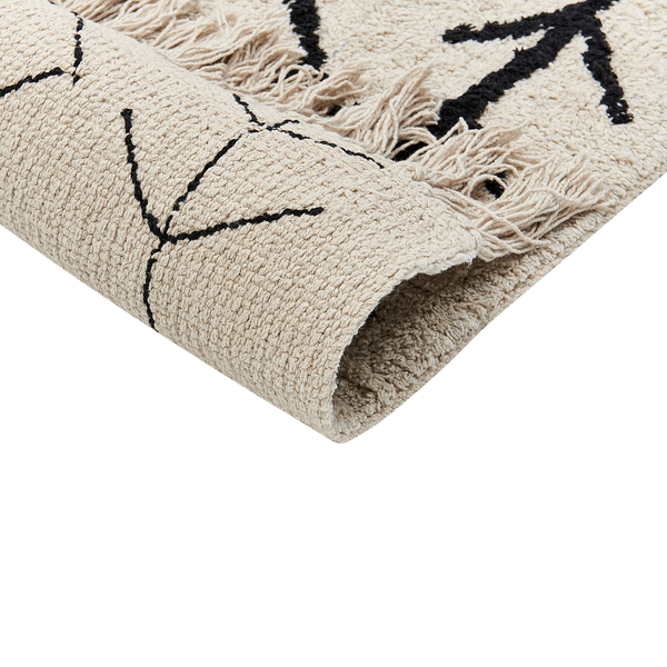 Teppich BOZKIR Beige 160 x 230 cm Baumwolle
