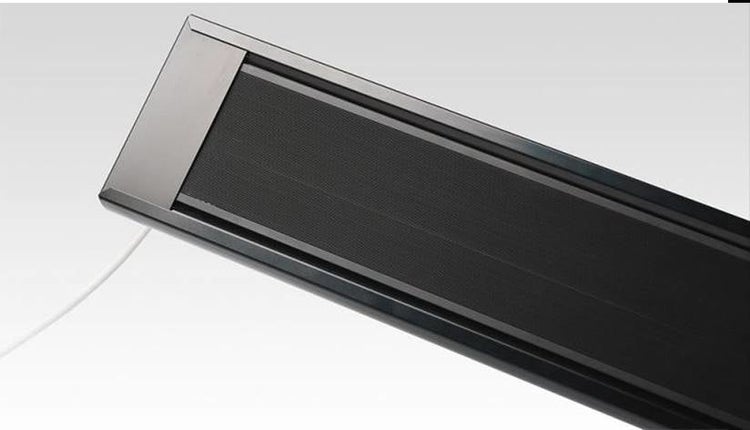 Terrassenheizer Quality Heating Ecosun 1500 Watt 1580x140x45 mm Aluminium schwarz inkl. Montagehalterung, spritzwassergeschützt, IP44, für Außenbereich geeignet
