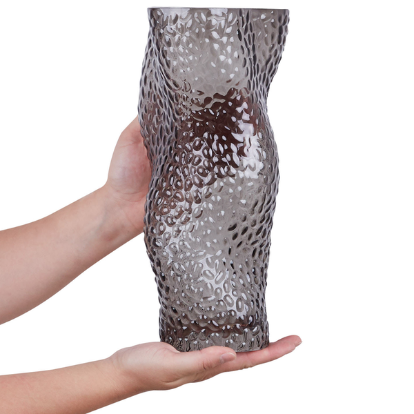 Blumenvase DYTIKO Glas 31 cm Grau