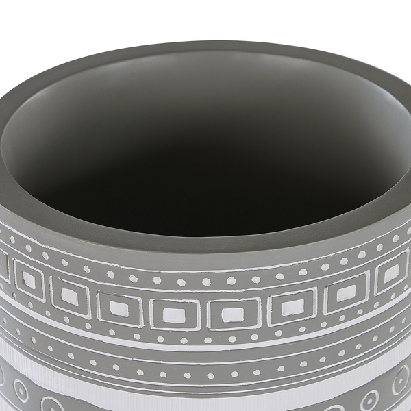 Blumentopf mit geometrischen Mustern