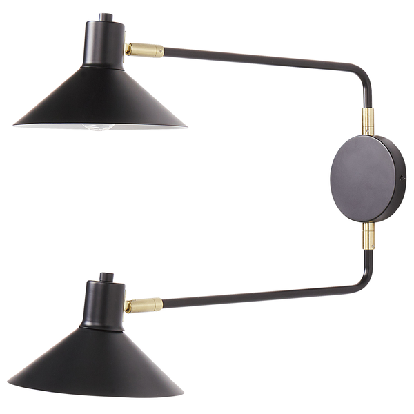 Wandlampe KADASSA verstellbar Metall Schwarz
