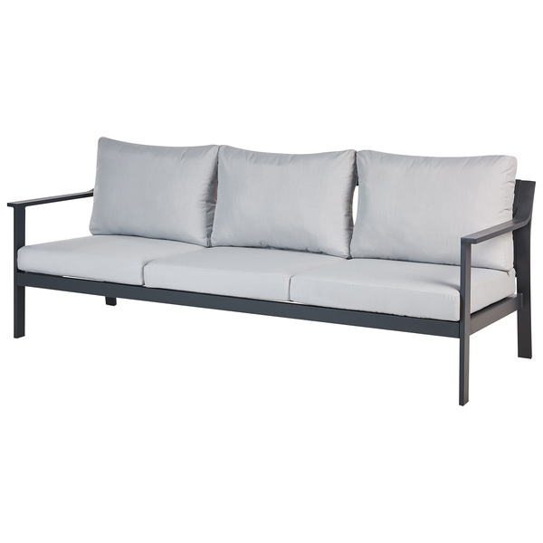 Gartensofa 3-Sitzer KIATO Metall Hellgrau