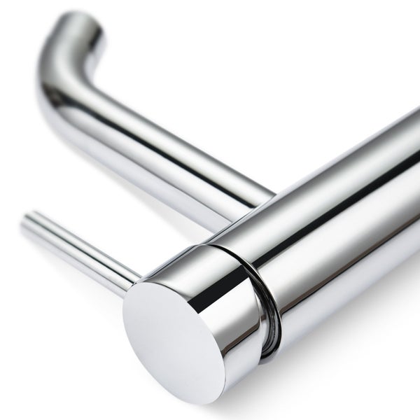 Moderne Einhebel Waschtischarmatur aus verchromtem Metall in zylindrischem Design
