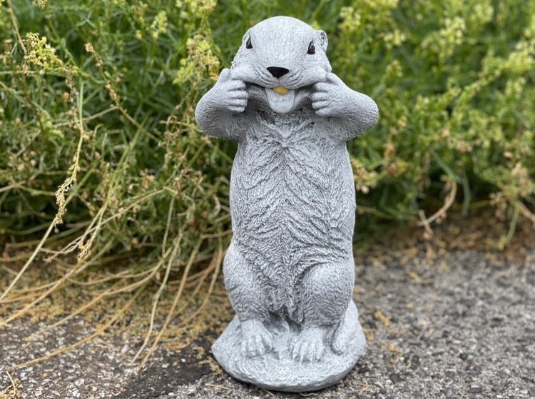 Steinfigur Murmeltier als Gartenfigur zur Dekoration im Freien