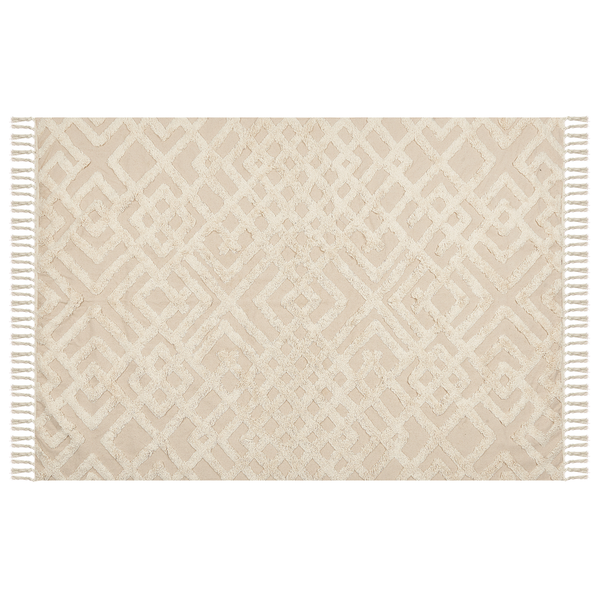 Teppich ARDAHAN Beige 140 x 200 cm Baumwolle