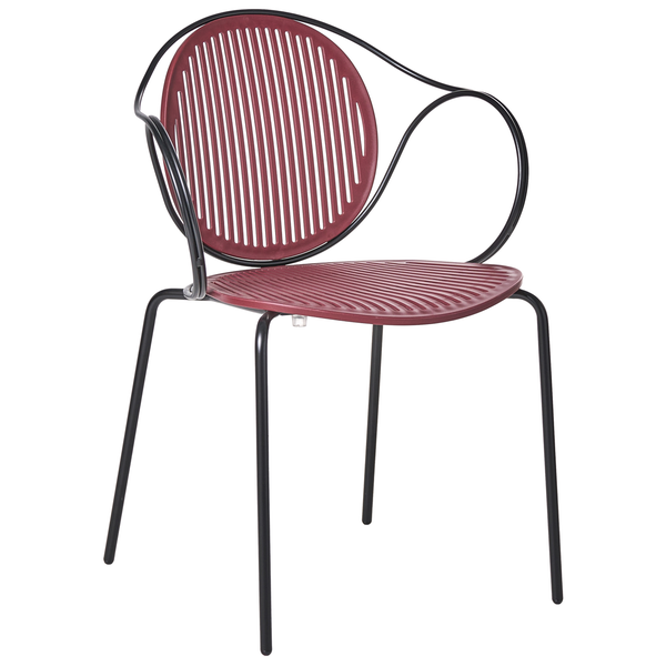 Gartenstuhl mit Armlehne, Sitz und Rückenlehne mit Lamellen