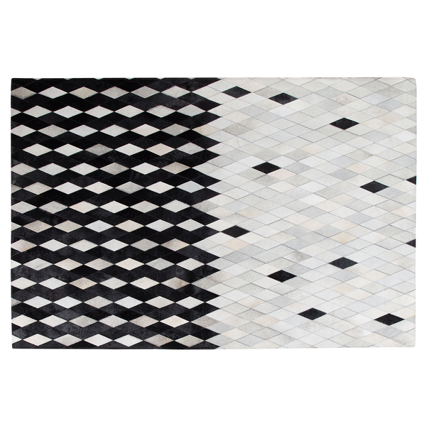 Teppich MALDAN Schwarz 140 x 200 cm Echtleder