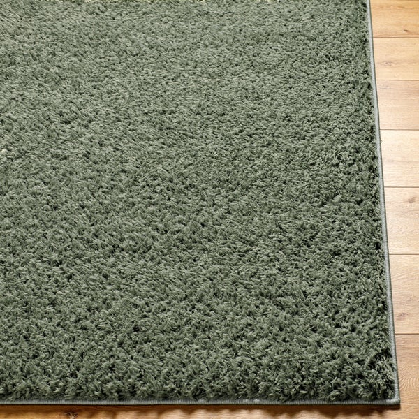 Hochfloriger Shaggy-Teppich Einfarbig Grün 120x180 cm SOSO